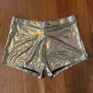 BLACKJACKY | gold lamè shorts L